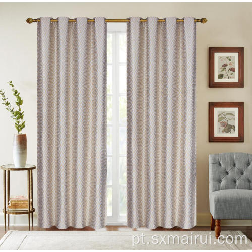 Cortinas Jacquard de poliéster completo com padrão de diamante